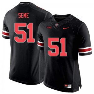 NCAA Ohio State Buckeyes Men's #51 Nick Seme Blackout Nike Football College Jersey BUG7345LG